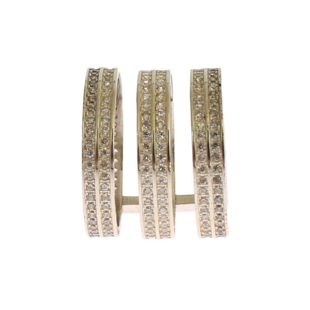 Nialaya Authentic Womens Clear CZ 925 Sterling Silver Ring